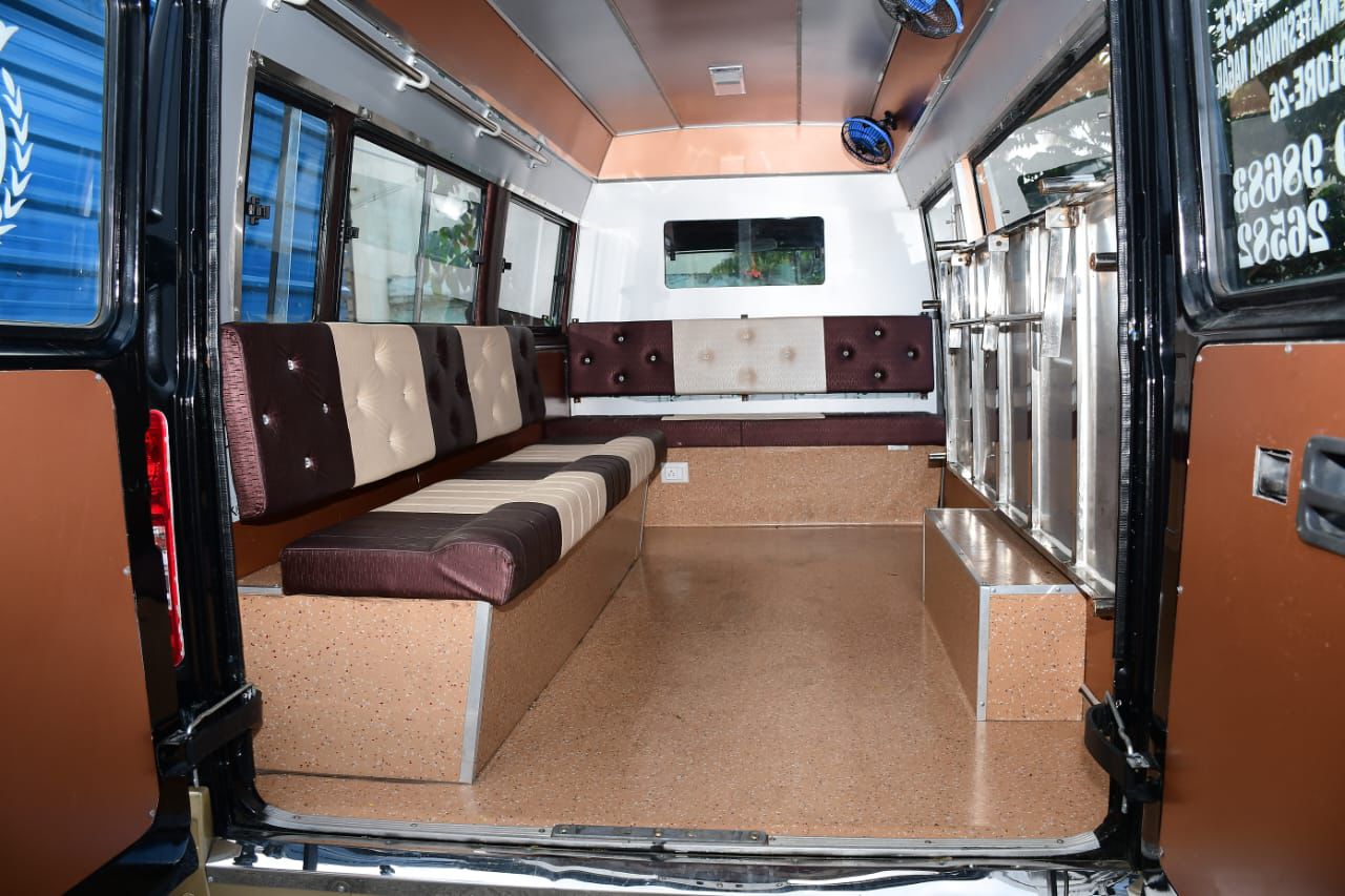 Ambulance interior seating and equipment