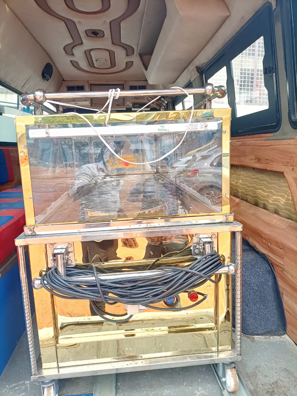 Ice box inside the ambulance